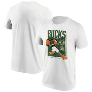 Milwaukee Bucks Fanatics Branded Space Jam Tune Squad Daffy Duck T-shirt – Homme Blanc 254110