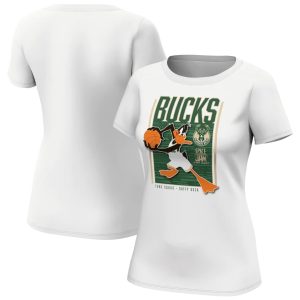 Milwaukee Bucks Fanatics Branded Space Jam Tune Squad Daffy Duck T-shirt – Femme Blanc 254132