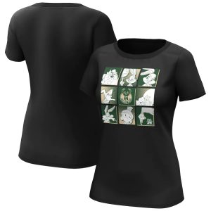 T-shirt Space Jam Tune Squad de marque Milwaukee Bucks Fanatics – Femme Noir 253581