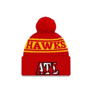 New Era Atlanta Hawks 2021 Draft Edition Pom Knit NBA Bonnet Rose 259874
