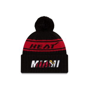 New Era Miami Heat 2021 Draft Edition Pom Knit NBA Bonnet Noir 262109