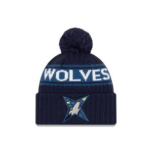 New Era Minnesota Timberwolves 2021 Draft Edition Pom Knit NBA Bonnet Marine 260846