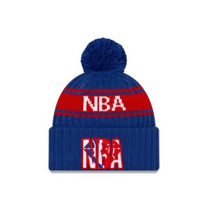 New Era NBA Logoman 2021 Draft Edition Pom Knit Beanie Bleu 262124