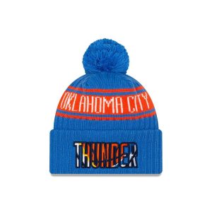 New Era Oklahoma City Thunder 2021 Draft Edition Pom Knit NBA Bonnet Noir 260880