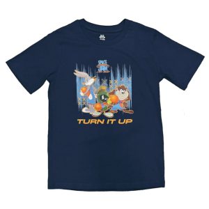 Outerstuff Tune Squad Turn It Up Space Jam 2 T-shirt pour jeunes Bleu marine 255423
