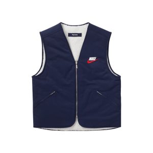 Gilet sherpa réversible en nylon Supreme x Nike Marine Noir 259799