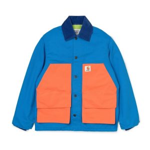 Manteau Awake x Carhartt WIP Michigan Chore Bleu Blanc 280179