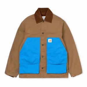 Veste Awake x Carhartt WIP Michigan Chore Coat Marron Blanc 280137