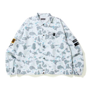 BAPE Relaxed Space Camo Coach Veste Blanc Blanc 273916