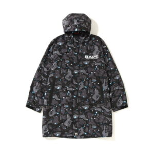 Veste à capuche longue BAPE Space Camo noir noir 273841