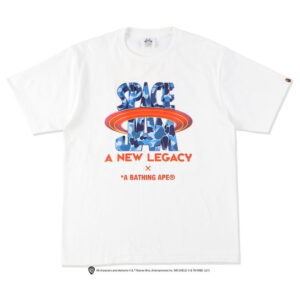 BAPE x Space Jam Logo T-shirt Blanc Crème 274238