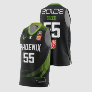 Maillot de basket-ball Champion Mitch Creek sud-est de Melbourne Phoenix domicile NBL maillot noir 272736