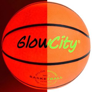 Ballon de basket-ball lumineux à LED, brille dans le noir, taille et poids officiels, noir 276541