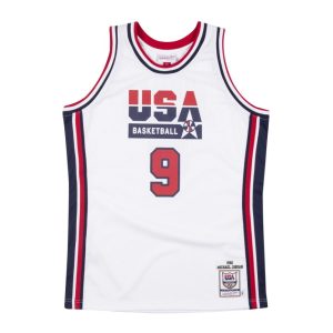 Mitchell & Ness Michael Jordan Jeux olympiques de 1992 Dream Team USA Hardwood Classics Throwback Maillot de basket-ball authentique Blanc 273219