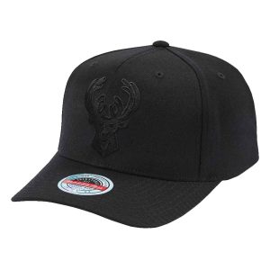 Mitchell & Ness Milwaukee Bucks All-Black Classic Red A-Frame NBA Snapback Hat Noir 278750