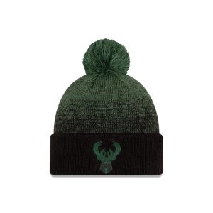 New Era Milwaukee Bucks Back Half Edition Pom Knit NBA Bonnet Vert 278835