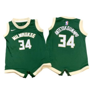 Nike Giannis Antetokounmpo Milwaukee Bucks Maillot de basket-ball 2021 Icon Edition Maillot NBA pour bébé Onesie Crème 278575