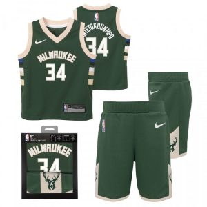 Nike Giannis Antetokounmpo Milwaukee Bucks Icon Edition Garçons NBA Box Set Uniforme de basket-ball Blanc 277942
