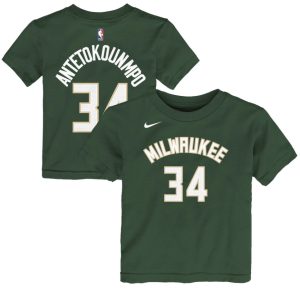 Nike Giannis Antetokounmpo Milwaukee Bucks Icon Edition Garçons NBA T-shirt Bleu 277468