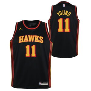 Nike Trae Young Atlanta Hawks 2021 Statement Edition Maillot NBA Swingman pour Jeunes Noir 273667