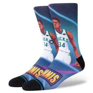 Stance Giannis Antetokounmpo Milwaukee Bucks Fast Break NBA Chaussettes Rose 278842