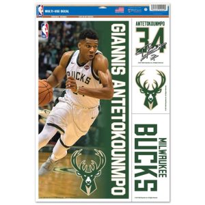 Wincraft Giannis Antetokounmpo Milwaukee Bucks Autocollant 11″ x 17″ Autocollants Bleu 278035