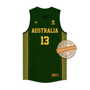 iAthletic Jock Landale Australian Boomers Olympics Maillot commémoratif édition bronze blanc 279339