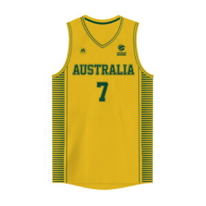 iAthletic Joe Ingles Australian Boomers National Home Gold Jersey Maillot de basket-ball Noir 279377
