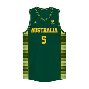 iAthletic Patty Mills Australian Boomers National Away Green Jersey Maillot de basket-ball Rose 279128