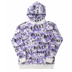 Awake All Over Camo Logo Sweat à capuche Violet Blanc 288312