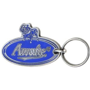 Awake Bulldog Porte-clés en métal Bleu Marron 291541