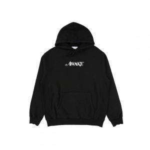 Sweat à capuche Awake Classic Logo Noir Gris 285538