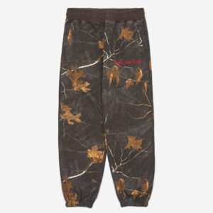 Awake Classic Outline Logo Pantalon de survêtement brodé à panneaux Pantalon de survêtement Real Tree Noir 289807