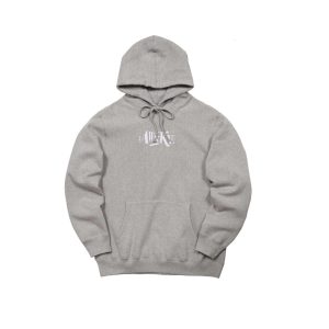 Awake Distorted Logo Sweat à capuche gris chiné noir 289856