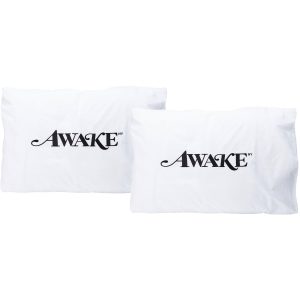 Ensemble de taies d'oreiller avec logo classique brodé Awake Blanc Crème 292874