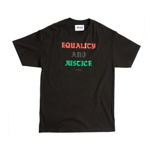 T-shirt Awake Égalité et Justice Noir Marron 291231