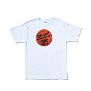 T-shirt Awake Hoop Blanc Marron 291493