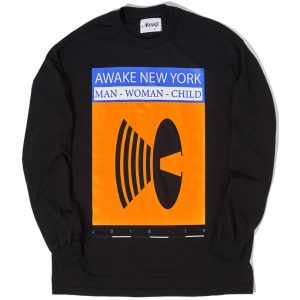 Awake Homme Femme Enfant L/S Tee Noir Bleu 291461