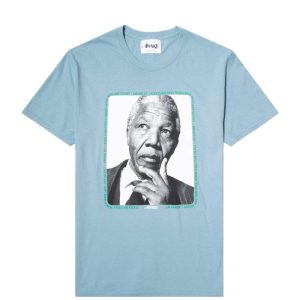Awake Mandela Tee Washed Bleu Bleu 287599
