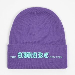 Awake Old English Logo Bonnet Violet Casquette de Baseball Crème AWK F20 BN002 VIOLET