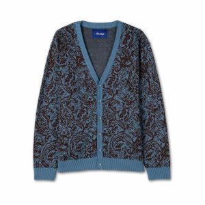 Cardigan Awake Paisley Cardigan boutonné avec perles Carolina Grey 288333