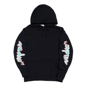 Sweat à capuche avec logo sur les manches latérales Awake Noir Blanc 291416