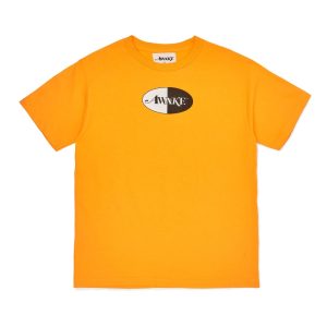 T-shirt Awake Split Logo Jaune Blanc 291474
