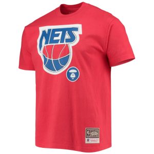 T-shirt Aape x Mitchell & Ness New Jersey Nets Rouge Rose 308347