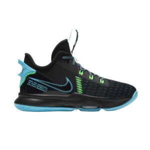 Nike LeBron Witness 5 GS Noir Bleu clair Fury Jaune CT4629 004