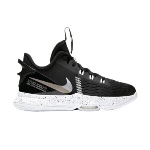Nike LeBron Witness 5 GS Noir Métallique Argent Blanc CT4629 001