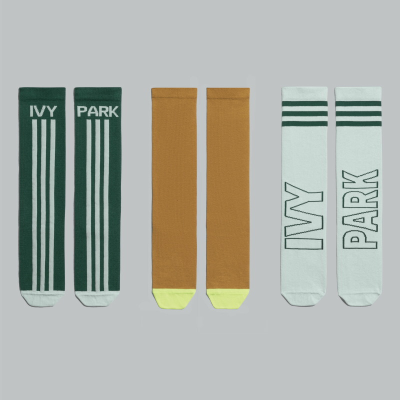 adidas Ivy Park 3-Pack Logo Chaussettes Teinte Verte/Teinte Jaune/Vert Foncé Noir 307339