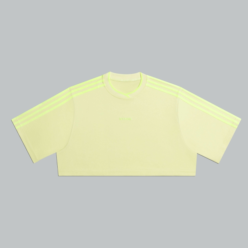 adidas Ivy Park 3-Stripes Crop Tee Jaune Teinte Blanc 306337