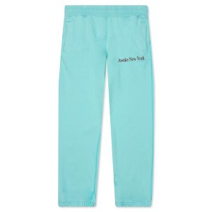 Pantalon de survêtement brodé à panneaux avec logo Awake Classic Outline Pantalon de survêtement bleu sarcelle blanc 314958