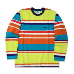 T-shirt L/S à rayures techniques avec logo brodé Awake Lime 315608